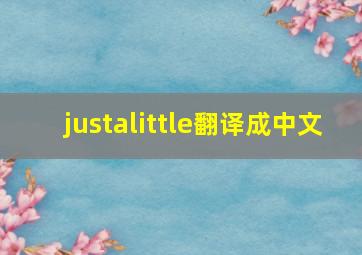 justalittle翻译成中文