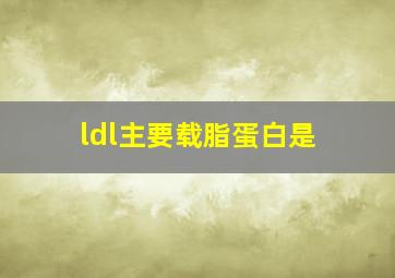 ldl主要载脂蛋白是