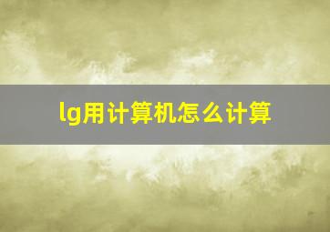 lg用计算机怎么计算