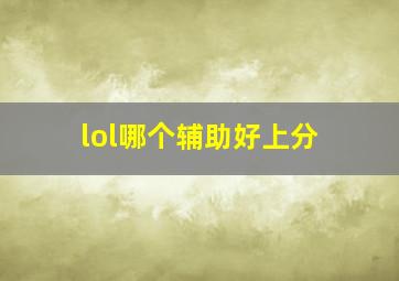 lol哪个辅助好上分