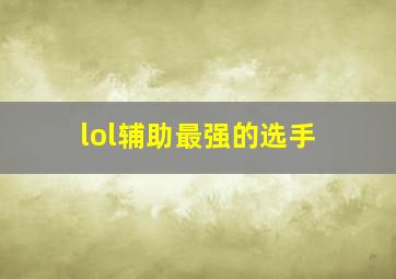 lol辅助最强的选手