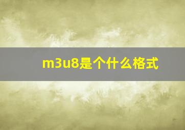 m3u8是个什么格式