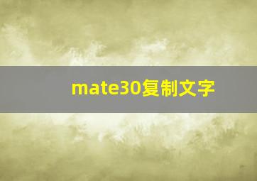 mate30复制文字