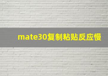 mate30复制粘贴反应慢