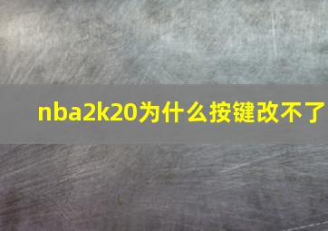 nba2k20为什么按键改不了