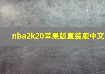 nba2k20苹果版直装版中文