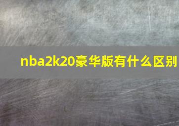 nba2k20豪华版有什么区别