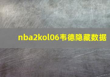 nba2kol06韦德隐藏数据