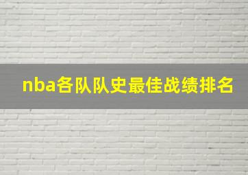 nba各队队史最佳战绩排名