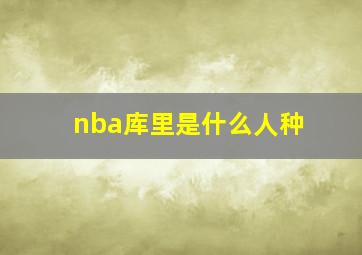 nba库里是什么人种