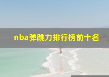 nba弹跳力排行榜前十名