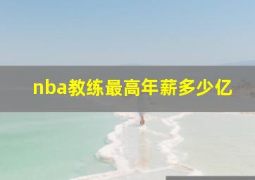 nba教练最高年薪多少亿