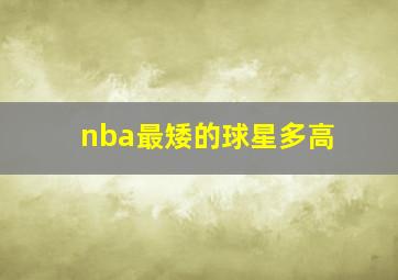 nba最矮的球星多高