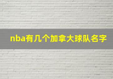 nba有几个加拿大球队名字