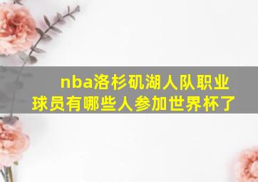 nba洛杉矶湖人队职业球员有哪些人参加世界杯了