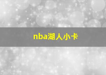 nba湖人小卡