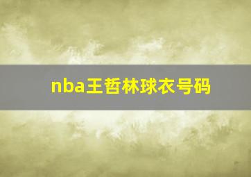 nba王哲林球衣号码