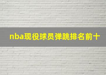 nba现役球员弹跳排名前十