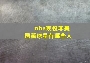 nba现役非美国籍球星有哪些人