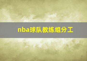 nba球队教练组分工