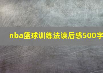 nba篮球训练法读后感500字