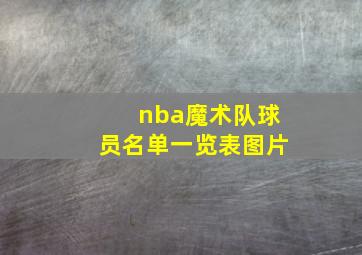 nba魔术队球员名单一览表图片