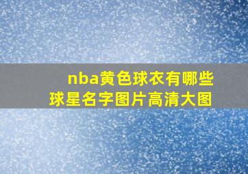 nba黄色球衣有哪些球星名字图片高清大图