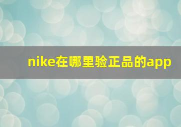 nike在哪里验正品的app