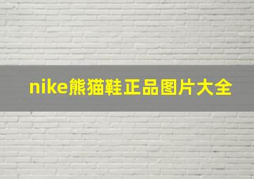 nike熊猫鞋正品图片大全