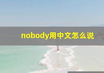 nobody用中文怎么说