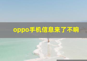 oppo手机信息来了不响