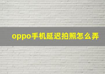 oppo手机延迟拍照怎么弄