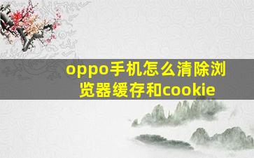 oppo手机怎么清除浏览器缓存和cookie