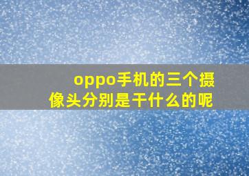 oppo手机的三个摄像头分别是干什么的呢