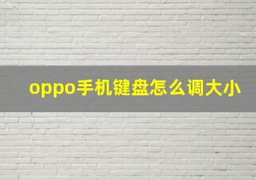 oppo手机键盘怎么调大小