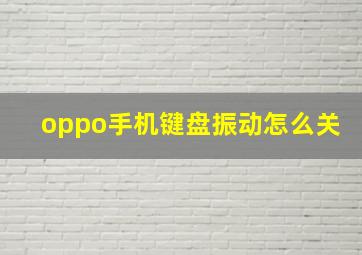 oppo手机键盘振动怎么关