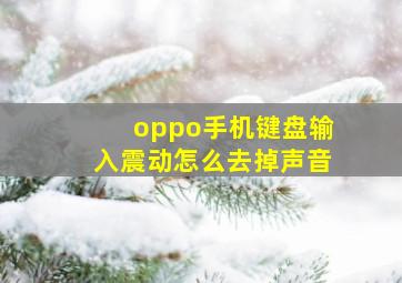 oppo手机键盘输入震动怎么去掉声音