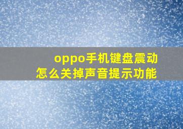 oppo手机键盘震动怎么关掉声音提示功能