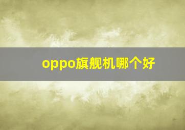 oppo旗舰机哪个好