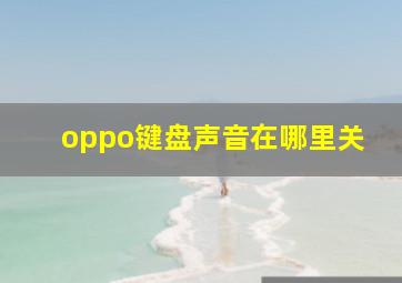 oppo键盘声音在哪里关