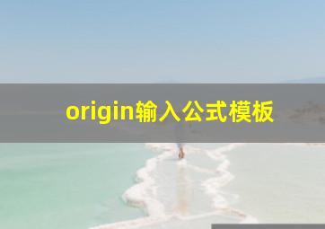 origin输入公式模板