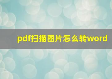 pdf扫描图片怎么转word