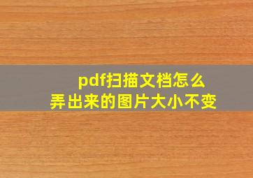 pdf扫描文档怎么弄出来的图片大小不变