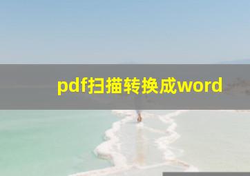 pdf扫描转换成word