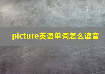 picture英语单词怎么读音