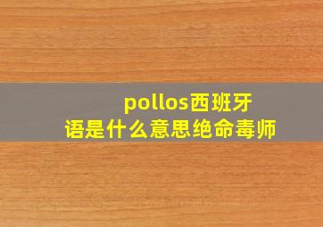 pollos西班牙语是什么意思绝命毒师