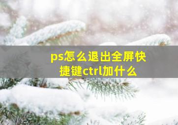 ps怎么退出全屏快捷键ctrl加什么