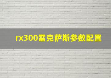 rx300雷克萨斯参数配置