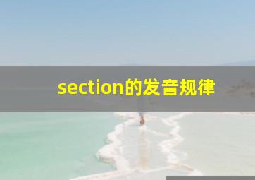 section的发音规律