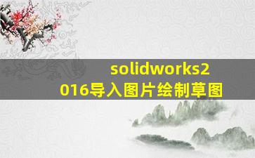 solidworks2016导入图片绘制草图